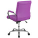 A Flash Furniture purple office chair with chrome legs and armrests.