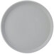 A Tuxton TuxTrendz Zion matte gray china bread and butter plate with a round rim.