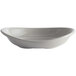 A white melamine bowl with a curved edge.