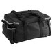 A black Vollrath 3-Series insulated food pan carrier bag with straps and two compartments.