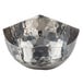 An American Metalcraft stainless steel serving bowl with a hammered texture and curved edge.