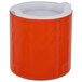 An orange and white Bon Chef Diamond Collection cold wave salad dressing container.