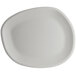 A white Carlisle melamine oblong platter with a rounded edge.