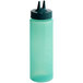 A green Vollrath Vista Green Twin Tip wide mouth squeeze bottle with a black lid.