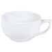 A white CAC porcelain cappuccino cup with a handle.