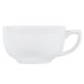 A CAC Super White Porcelain Cappuccino Cup with a handle.
