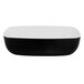 A black and white rectangular Elite Global Solutions melamine bowl.