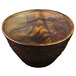 An Elite Global Solutions Sequoia melamine bowl with a wood grain finish.