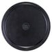 A black Elite Global Solutions Kobe melamine bowl lid on a black round tray.