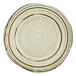 An Elite Global Solutions Doheny melamine plate with a beach design spiral pattern.