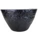 A black bowl with a textured surface and black rim.
