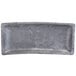 An Elite Global Solutions rectangular coal melamine serving platter with a gray surface.