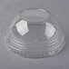 A clear plastic dome lid for a Fabri-Kal container.
