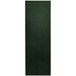 A rectangular black menu cover with a green border and green leather interior.