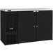 A black Perlick direct draw beer dispenser refrigerator with two doors.