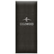 A black Edgewood leather Menu Solutions menu cover with a black and white logo on the front.