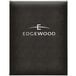 A black leather Menu Solutions folder with white text on the cover.