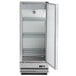 An Avantco stainless steel reach-in freezer with a door open.