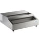 An Avantco stainless steel rectangular countertop refrigerated prep rail with two compartments.