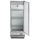 An Avantco stainless steel reach-in refrigerator with a door open.