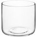 An Acopa clear glass bowl with straight sides on a white background.