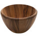 A Fox Run acacia wood tall salad bowl with a handle on a white background.