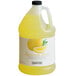 A gallon jug of Narvon Lemonade Slushy concentrate on a counter.