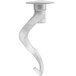 A white metal Vollrath dough hook with a curved handle and a round head.