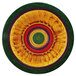A colorful circular object with a spiral design is the Elite Global Solutions Cantina melamine platter.