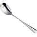 An Acopa Edgeworth stainless steel serving spoon with a silver handle and spoon.