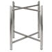 A Bon Chef stainless steel table bar base with two legs and a square base.