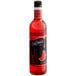A close up of a bottle of red DaVinci Gourmet Watermelon syrup.