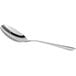 An Acopa Edgeworth stainless steel serving spoon with a silver handle.