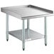 A Steelton stainless steel equipment stand with a shelf and galvanized legs.