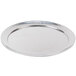 An American Metalcraft hammered stainless steel tray with a round rim.