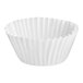 A white paper coffee filter with a fan shape.