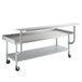 A Regency stainless steel equipment stand with casters and undershelf.