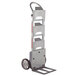 A silver Magliner hand truck with wheels and a U-loop handle.