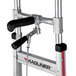 A Magliner hand truck with a single grip handle and stairclimbers.