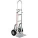 A Magliner hand truck with Y-Cable brakes, pneumatic wheels, and stairclimbers.