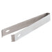 Focus Hospitality Brushed Collection stainless steel ice tongs with holes in the ends.