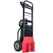 A red and black Magliner motorized hand truck with 13" pneumatic wheels.