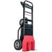 A black and red Magliner motorized hand truck with pneumatic wheels.