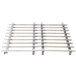 Metal slats with metal clips on a white background.