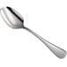 An Acopa Vernon stainless steel oval bowl spoon with a silver handle.