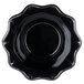 A black plastic Cambro swirl bowl with a scalloped edge.