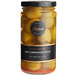 A jar of Belosa Hot Cornichon Pickle Stuffed Queen Olives.