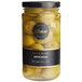 A jar of Belosa Artichoke Stuffed Queen Olives with a label.