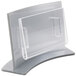 A clear plastic holder with a clear plastic strip for the Cal-Mil Forma displayette.