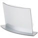 A white plastic Cal-Mil Forma displayette with a silver edge.